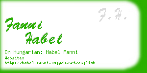 fanni habel business card